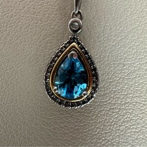 Elegant Blue and Silver Teardrop Pendant